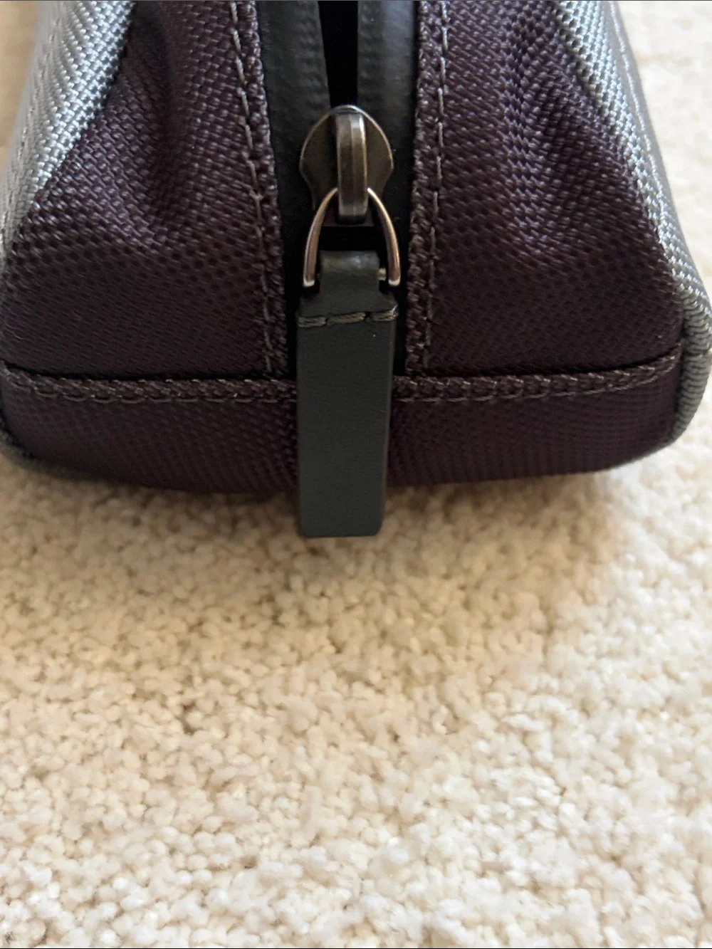 Tumi Gray and Black Slim Nylon Men’s Toiletry Pouch